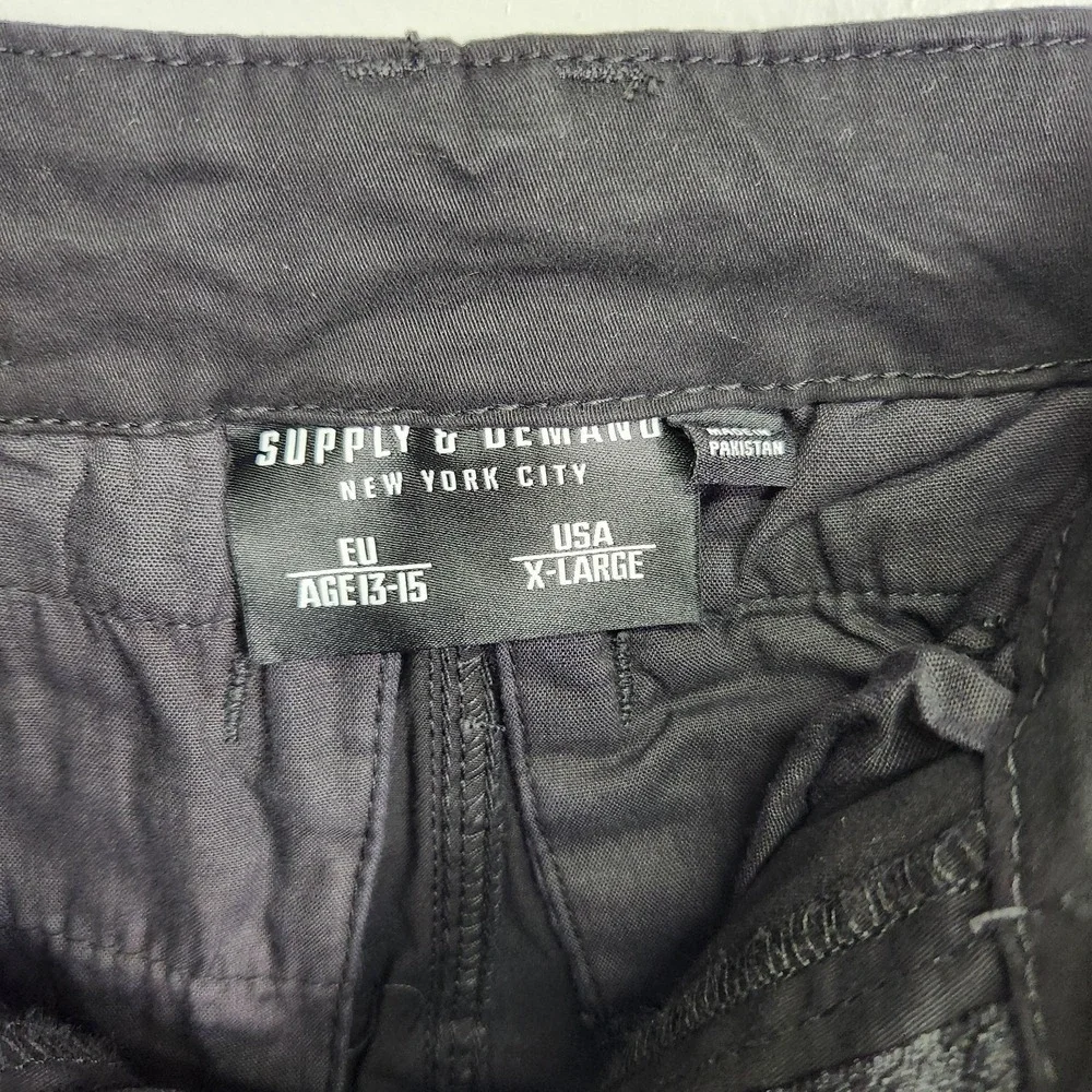 Supply & Demand Rifle Cargo Pants Youth XL Black Stretch Pockets‎ Streetwear New